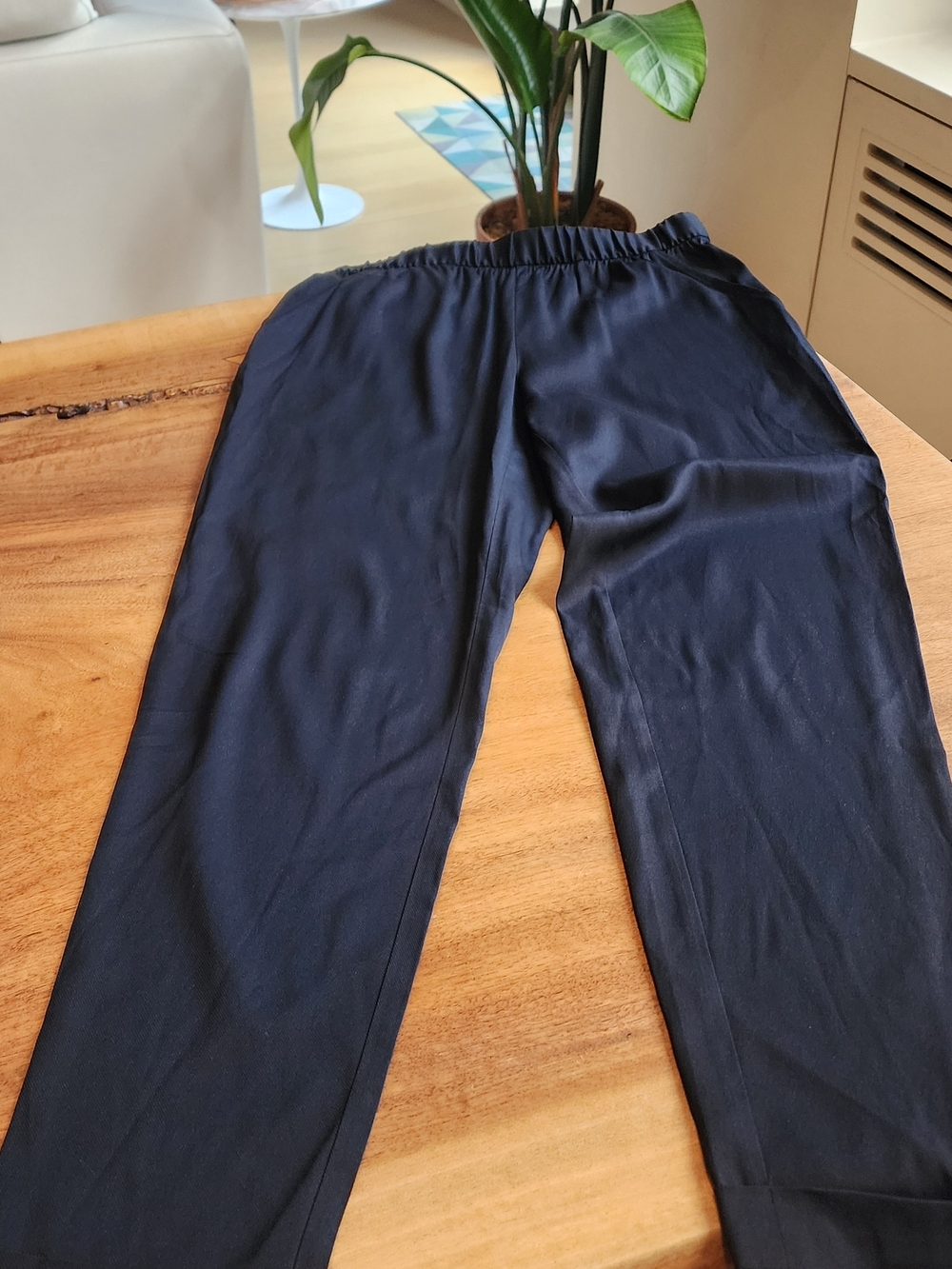 Alexander Wang Black Silk Straight-Leg Pull-On Pants Size 2 - Picture 6 of 6